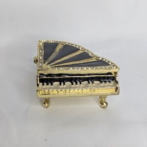 Lux By Jere Bejeweled Enameled Grand Piano Lidded Trinket Box